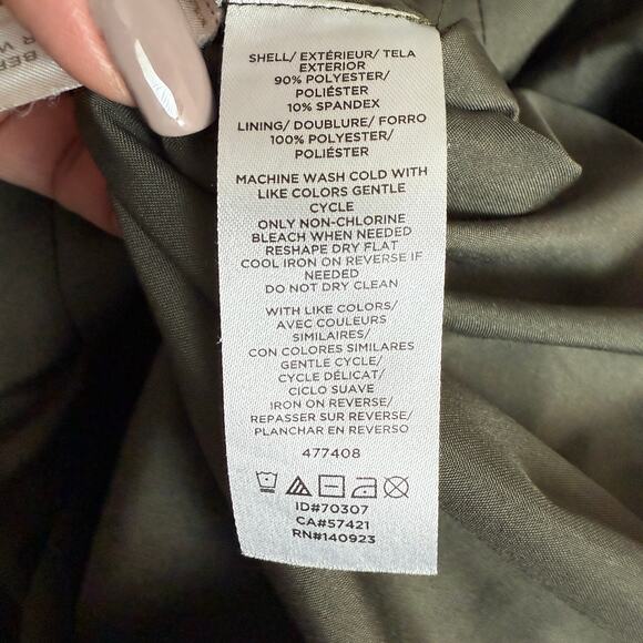 Women's Ann Taylor Loft Olive Green Faux Suede A-Line Mini Skirt Size 4 Petite - Picture 5 of 8